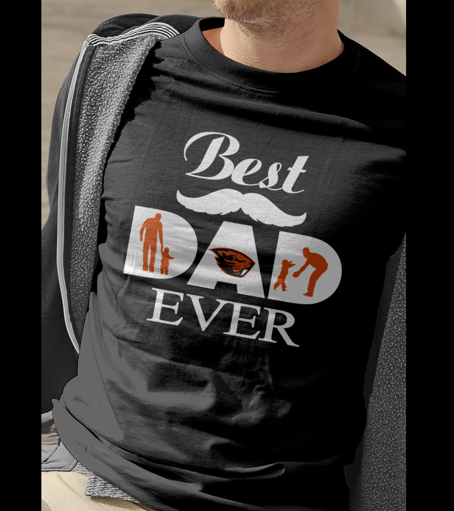 Oregon State Beavers Best Dad Ever Silhouette T-Shirt