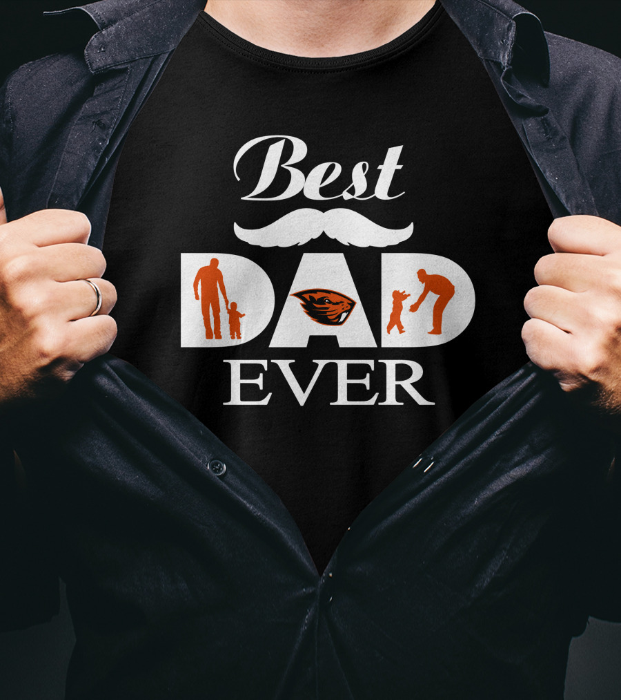 Oregon State Beavers Best Dad Ever Silhouette T-Shirt