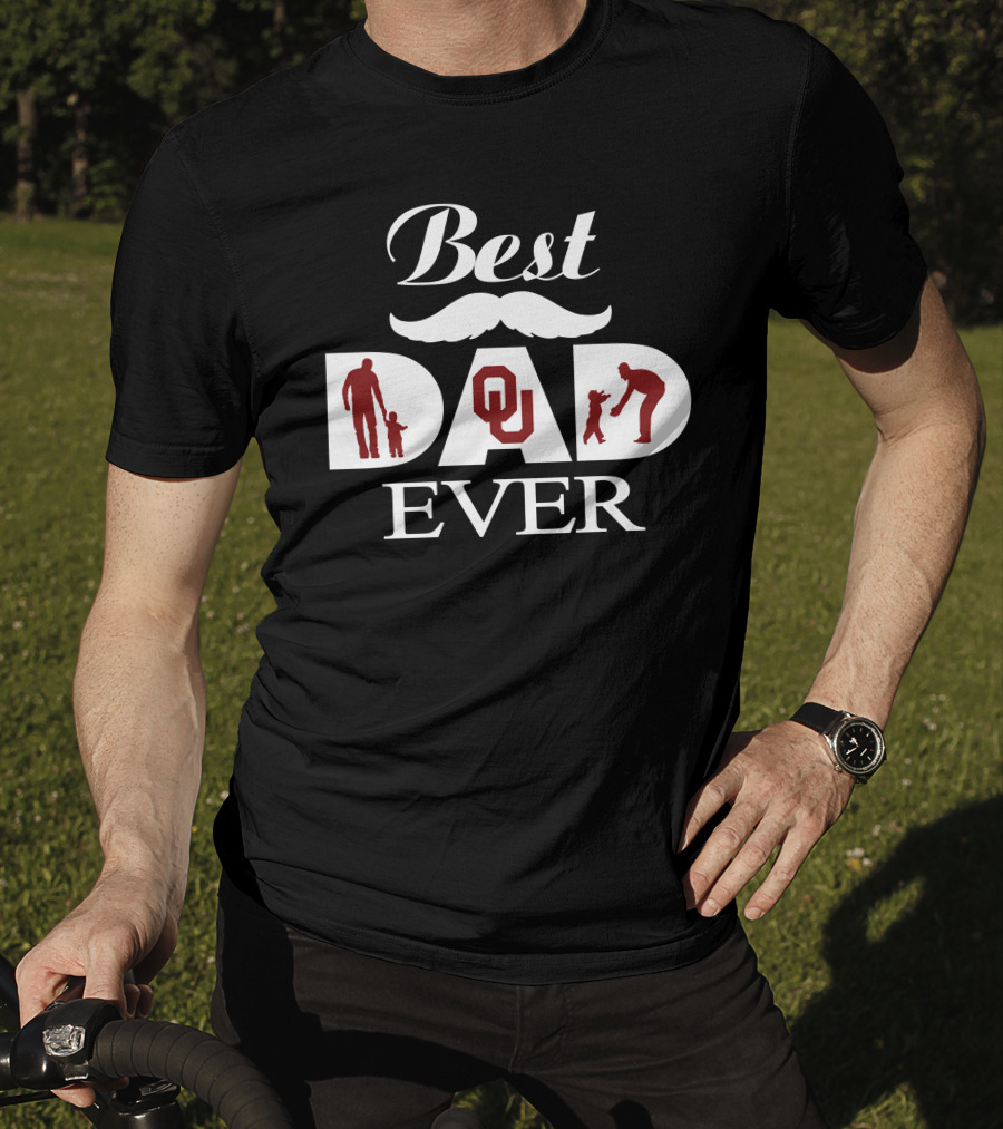 Best Dad Ever Ou Oklahoma Sooners Father's Silhouette T-Shirt