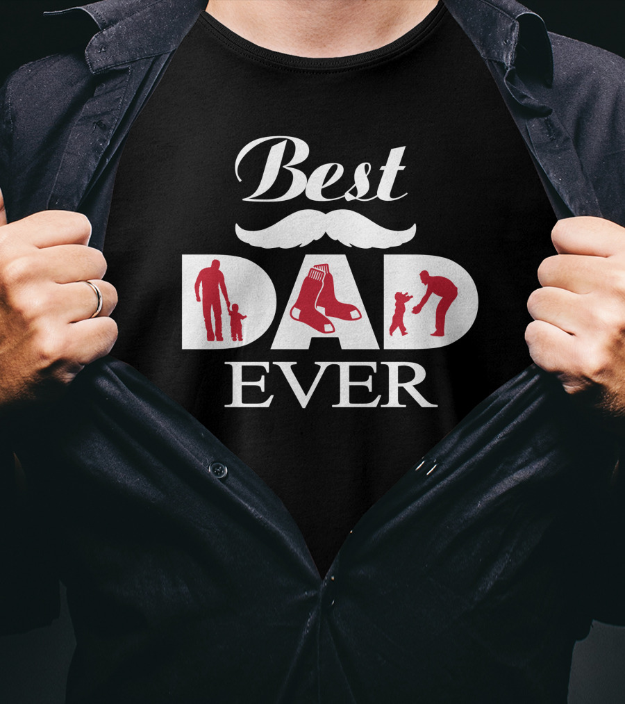 Boston Red Sox Best Dad Ever With Iconic Sox And Father-Child T-Shirt