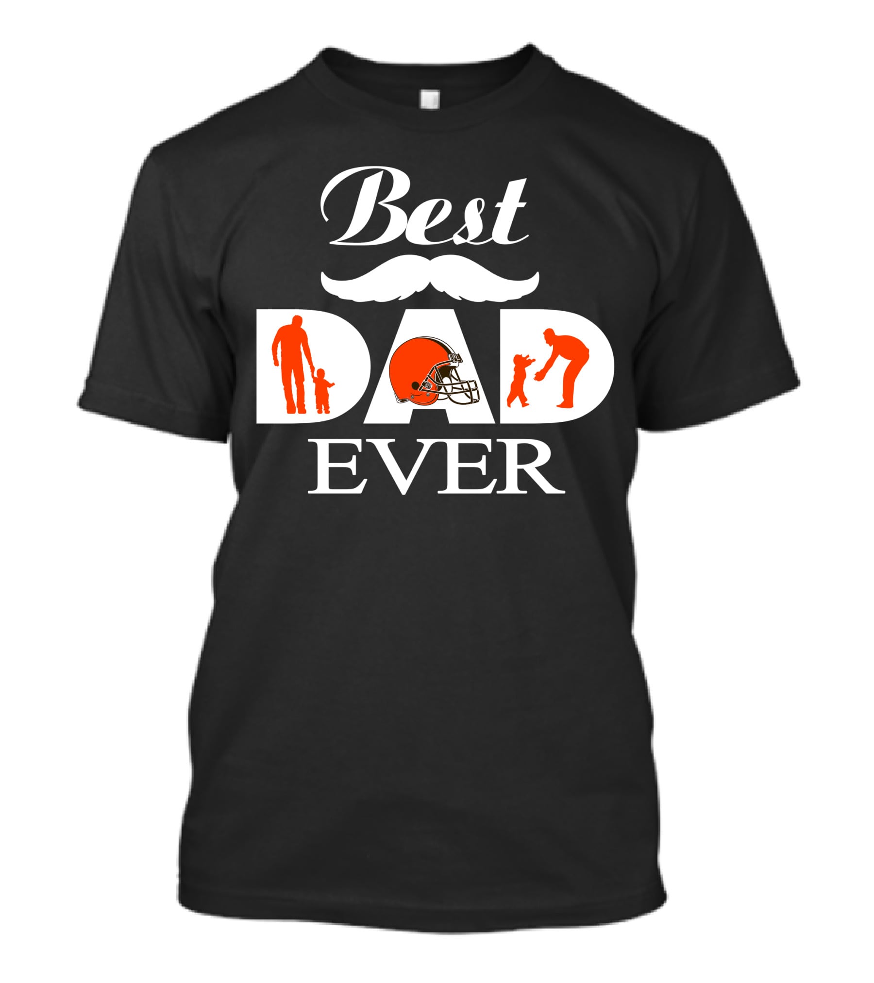 Cleveland Browns Best Dad Ever Father's Day Fan Silhouette T-Shirt