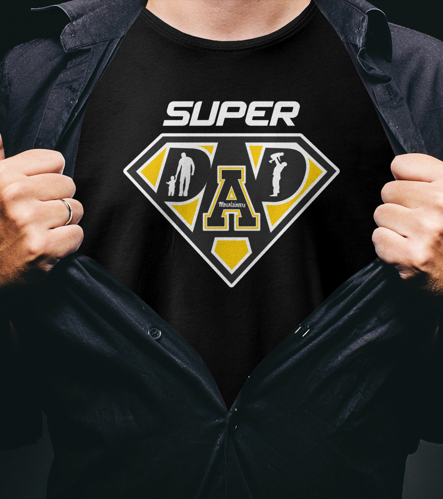 Appalachian State Mountaineers Super Dad A Logo Silhouette T-Shirt