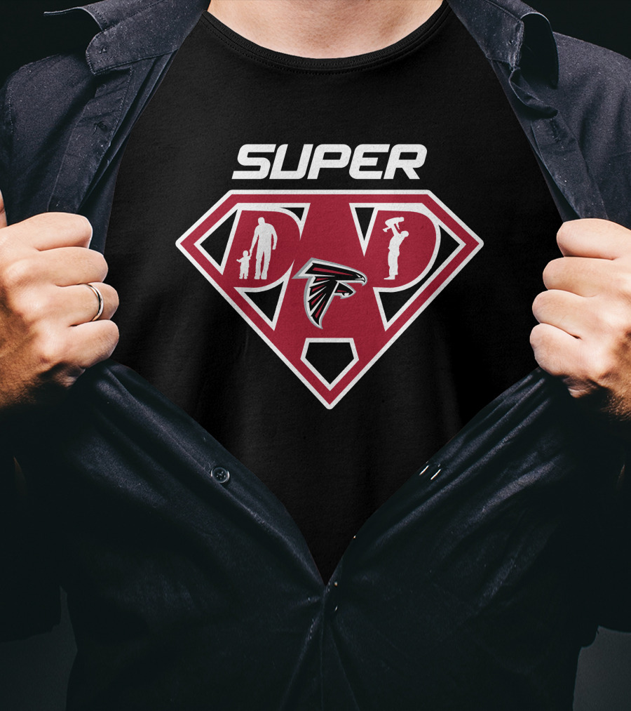 Atlanta Falcons Super Dad Hero Logo Badge T-Shirt