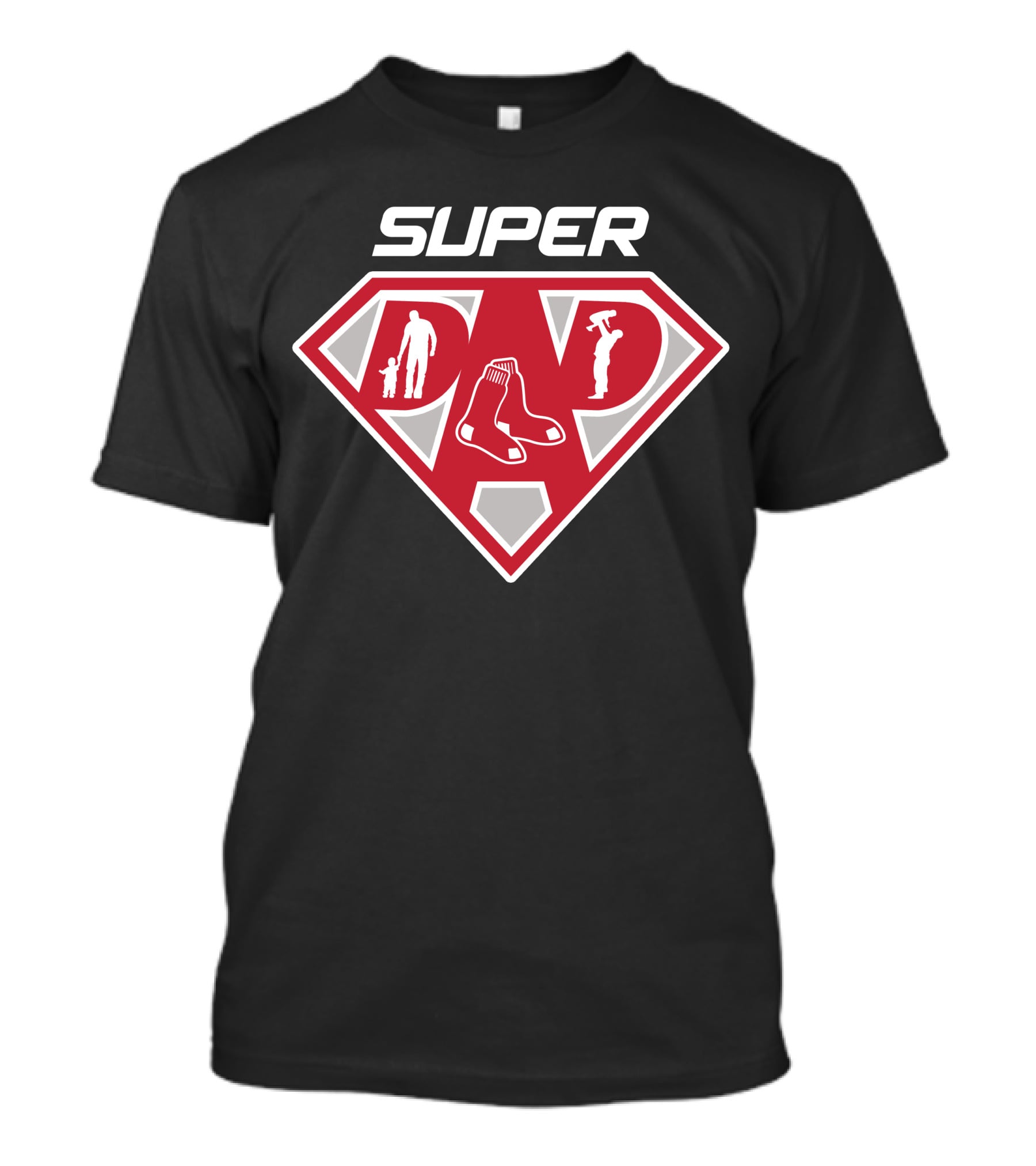 Super Dad Boston Red Sox Sox Logo Symbol T-Shirt