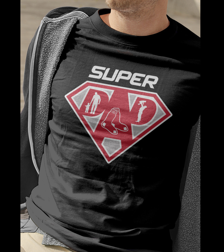 Super Dad Boston Red Sox Sox Logo Symbol T-Shirt