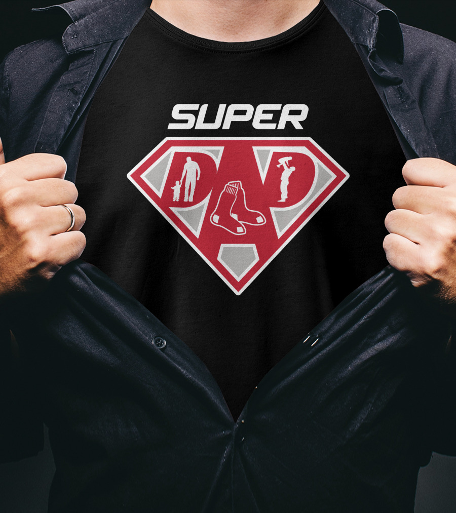 Super Dad Boston Red Sox Sox Logo Symbol T-Shirt