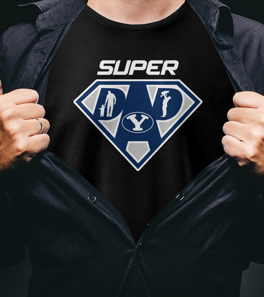 Super Dad Byu Cougars Logo Shield T-Shirt