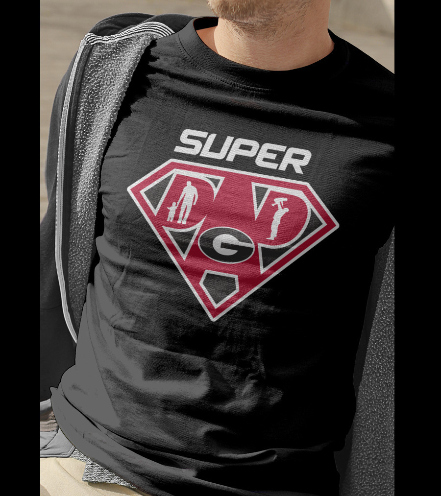 Super Dad Georgia Bulldogs Logo Hero T-Shirt