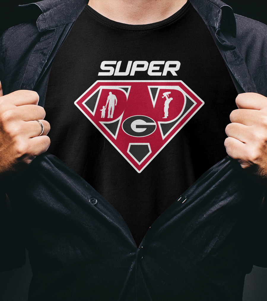 Super Dad Georgia Bulldogs Logo Hero T-Shirt