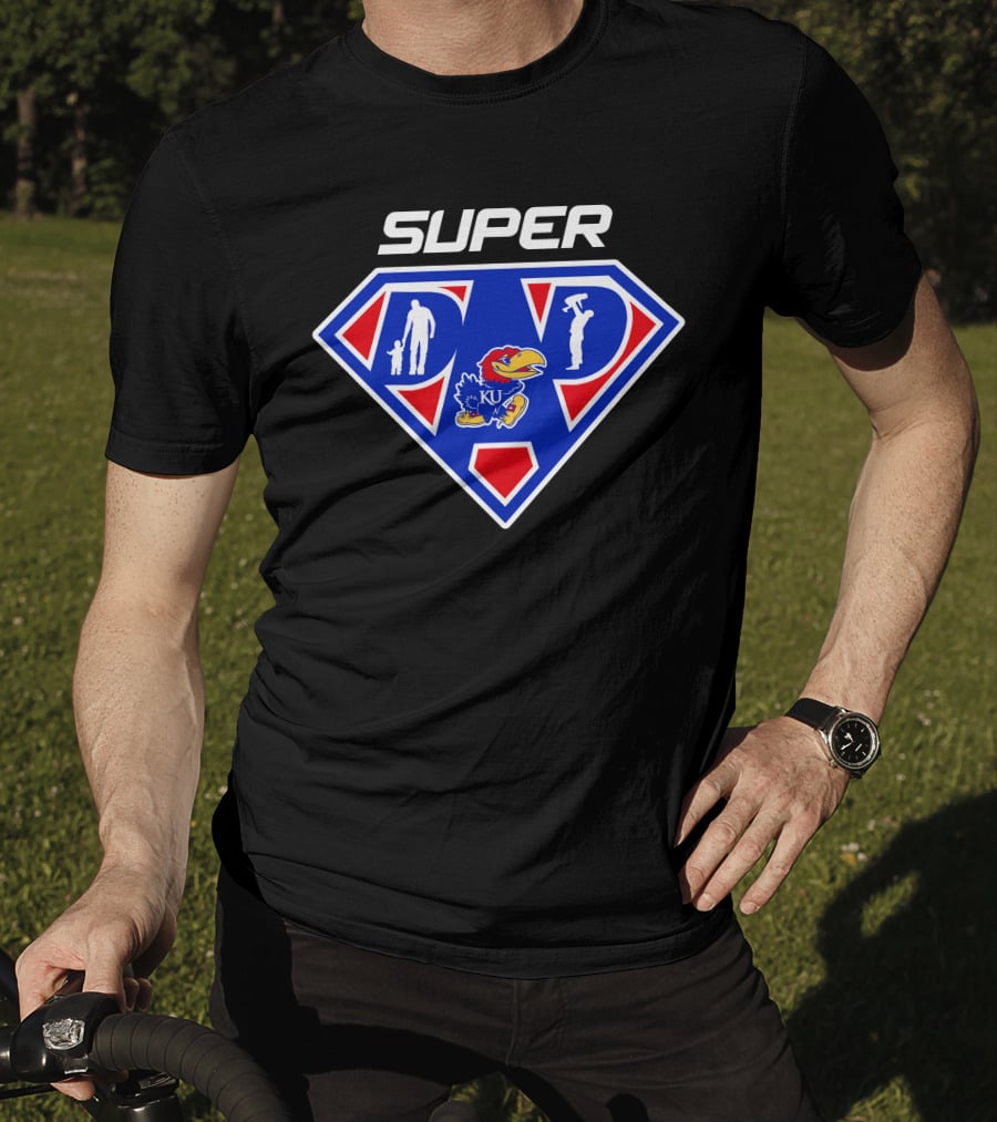 Super Dad Kansas Jayhawks Logo Hero T-Shirt