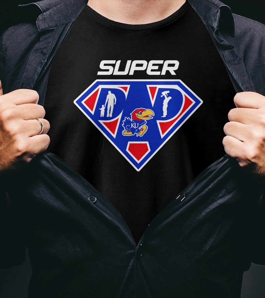 Super Dad Kansas Jayhawks Logo Hero T-Shirt