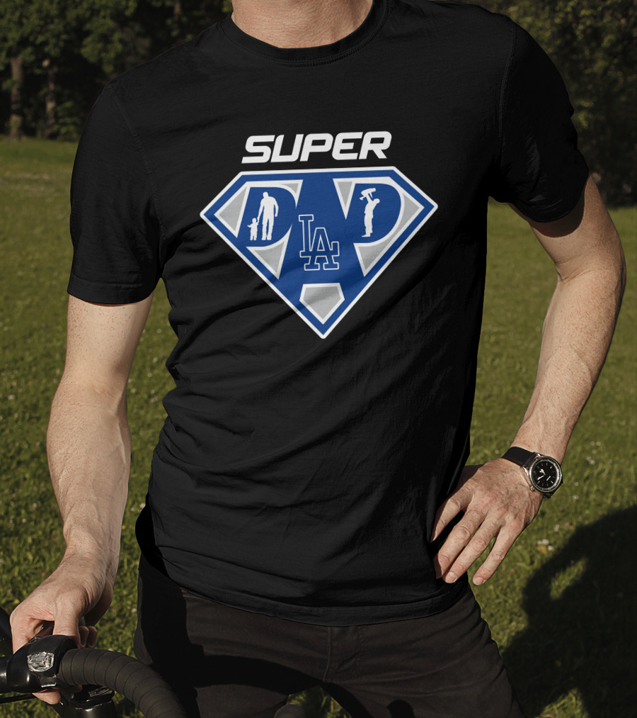 Super Dad La Dodgers Baseball T-Shirt