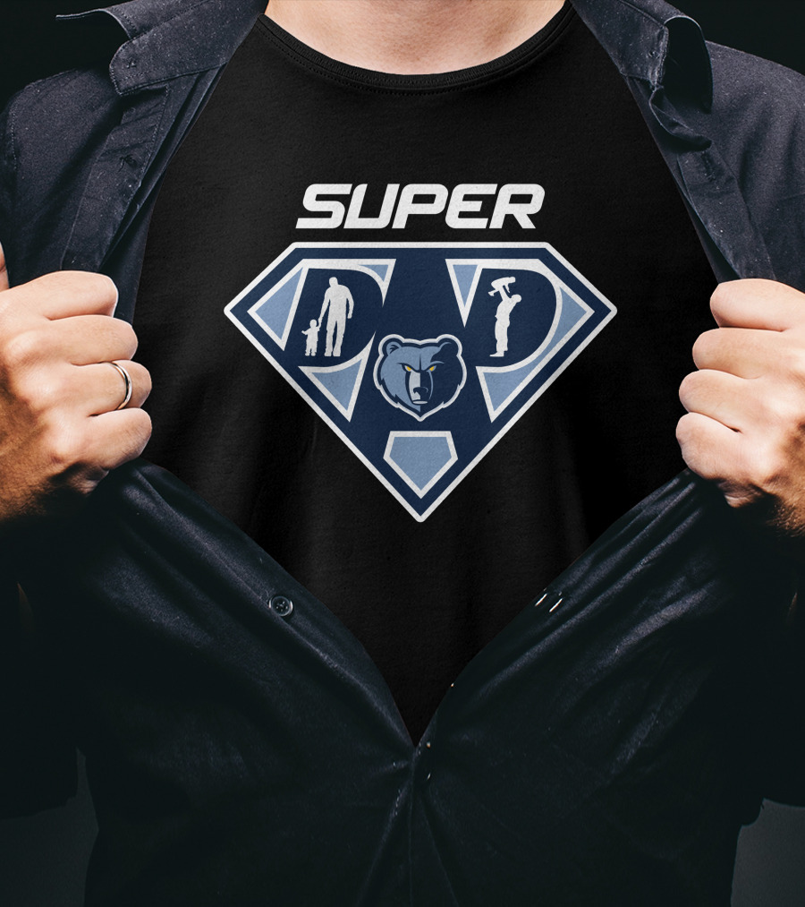 Memphis Grizzlies Super Dad Father's Day Nba Bear T-Shirt