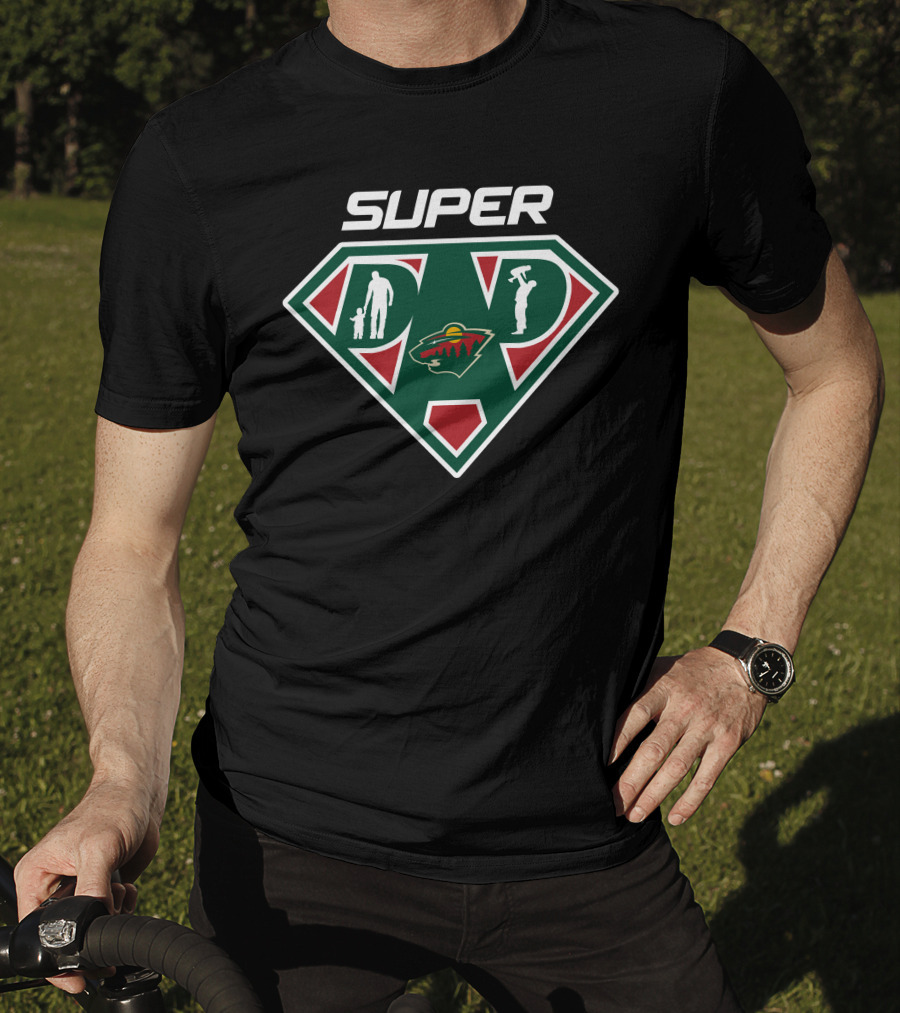 Super Dad Minnesota Wild Hockey Symbol T-Shirt