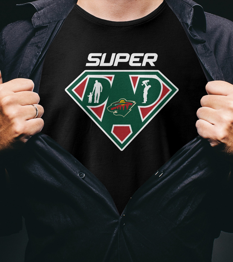 Super Dad Minnesota Wild Hockey Symbol T-Shirt
