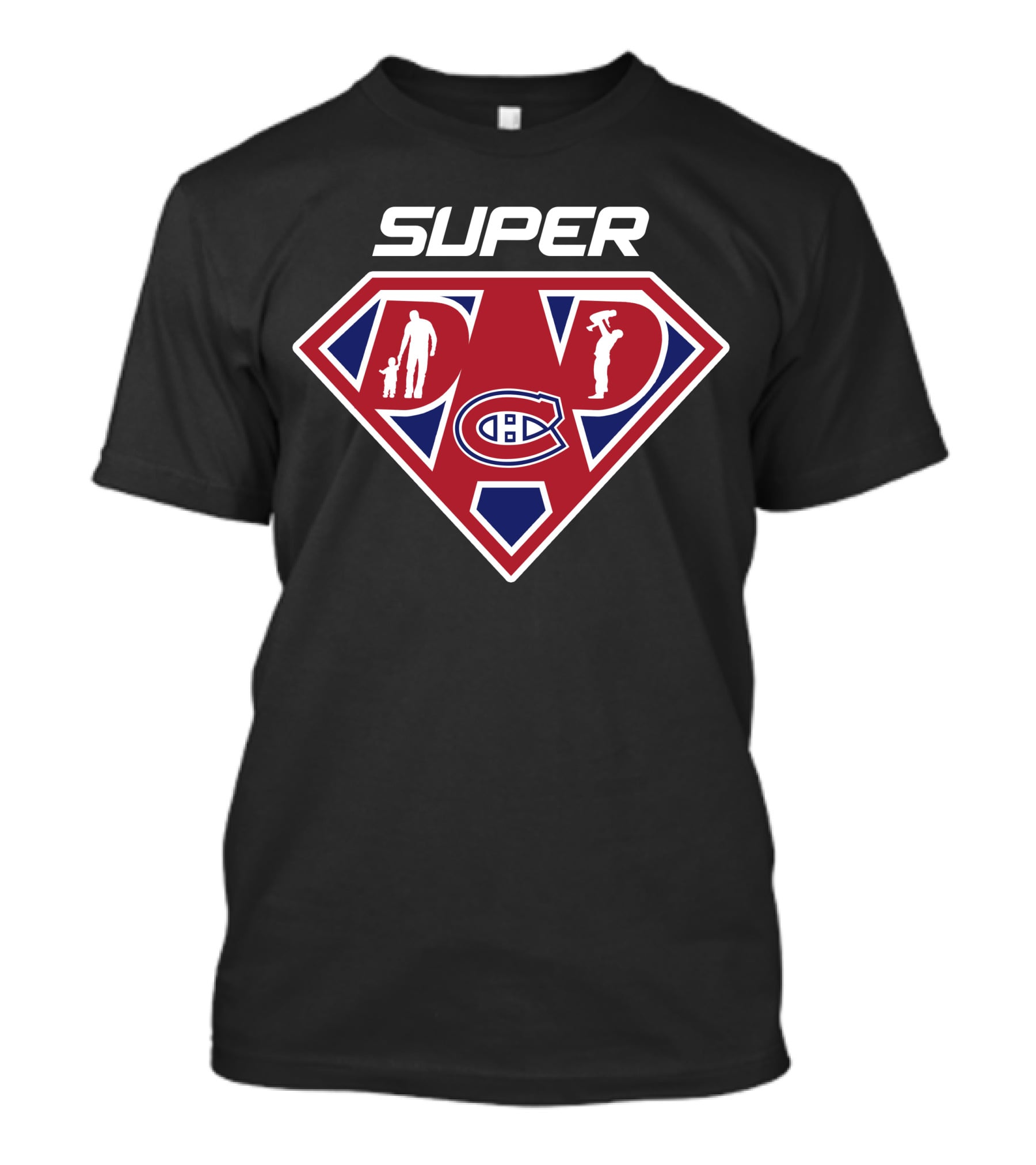Super Dad Montreal Canadiens Hockey Theme T-Shirt