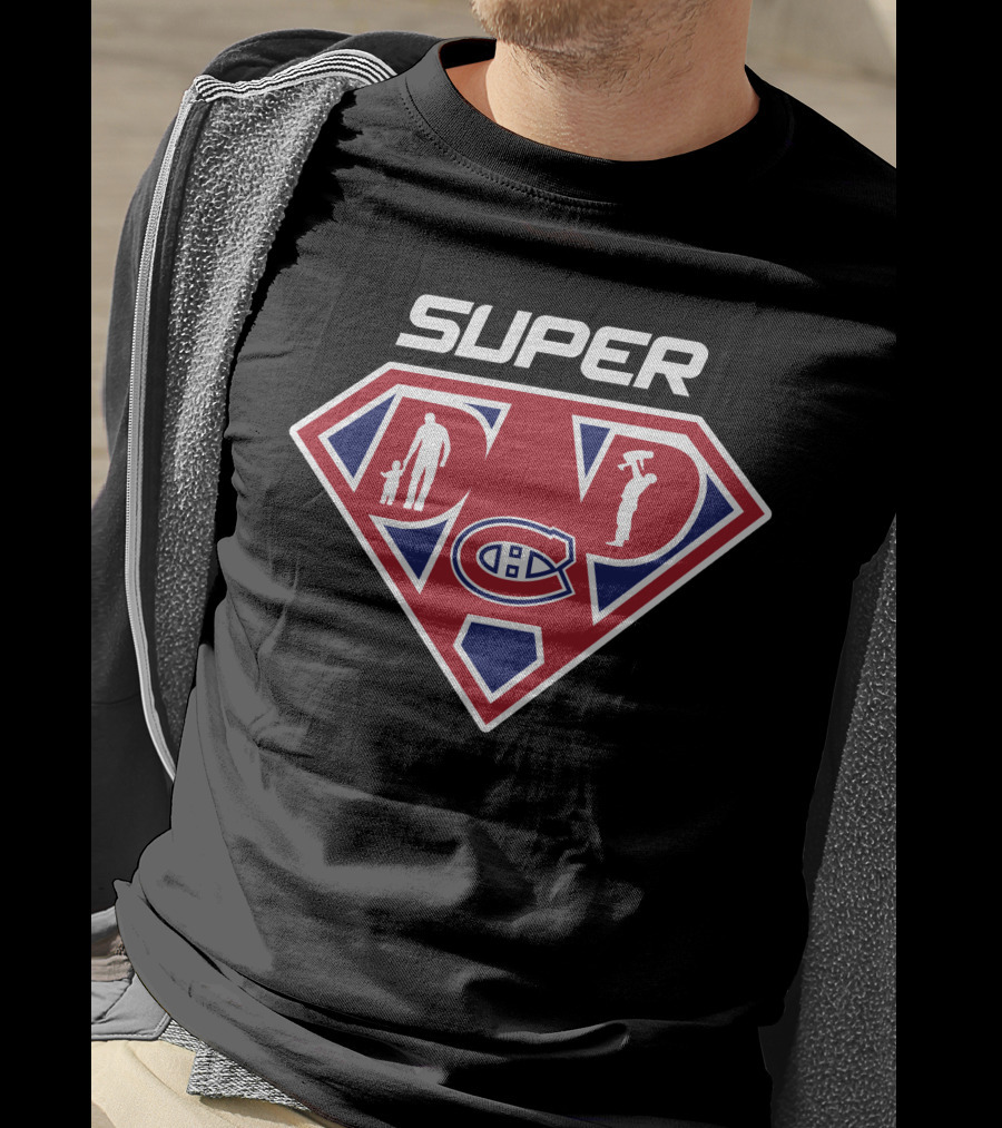 Super Dad Montreal Canadiens Hockey Theme T-Shirt