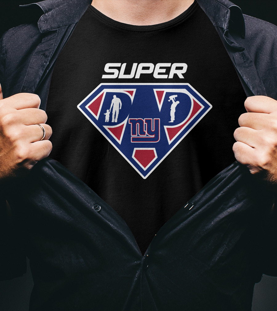 Super Dad New York Giants Ny Logo Family Silhouette T-Shirt