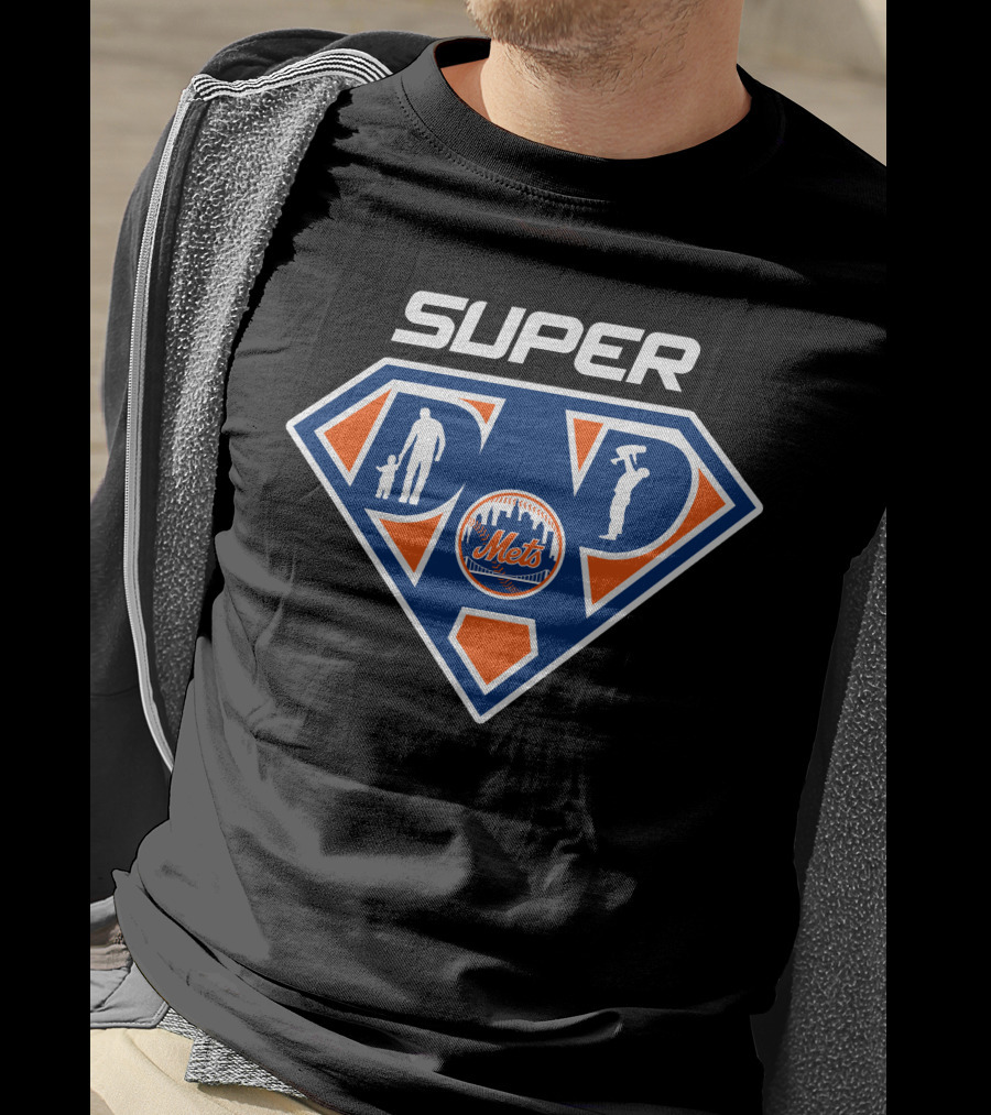 Super Dad New York Mets Logo Icons T-Shirt