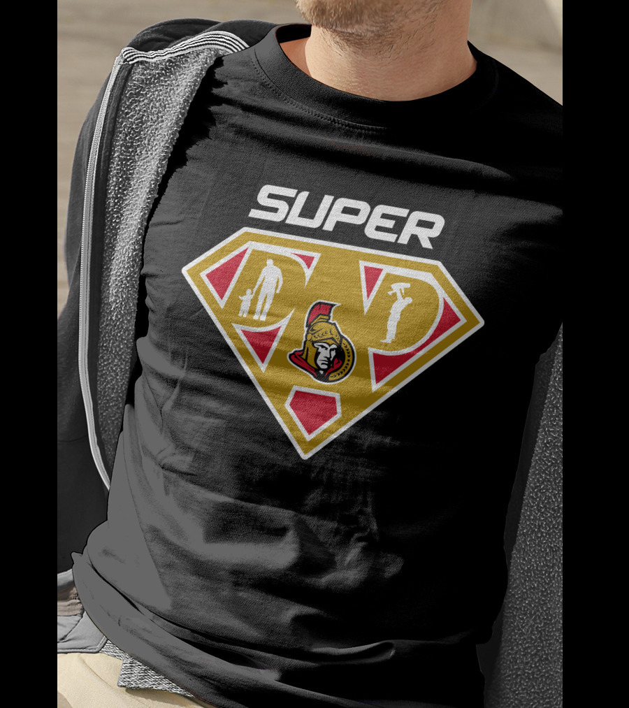 Super Ottawa Senators Dad Hero Shield T-Shirt