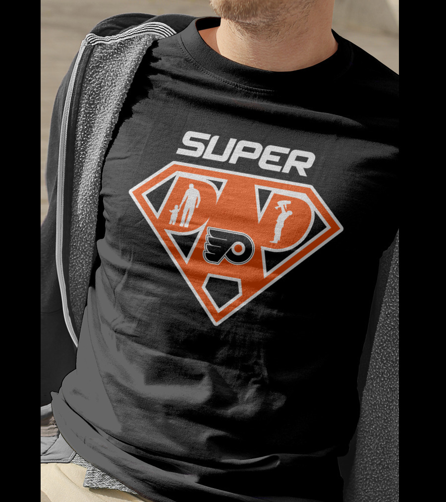 Super Dad Philadelphia Flyers Logo Hero T-Shirt