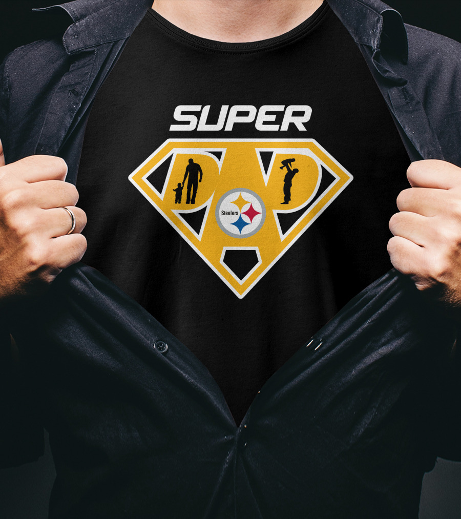Super Dad Pittsburgh Steelers Logo Silhouette T-Shirt