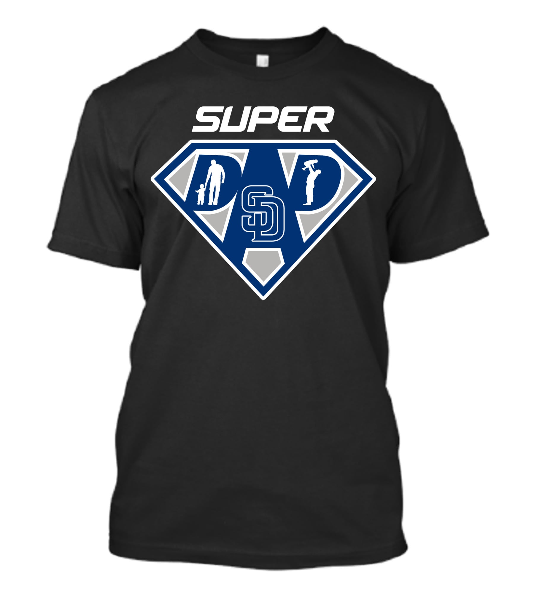 Super San Diego Padres Dad Logo With Iconic Baseball Theme T-Shirt