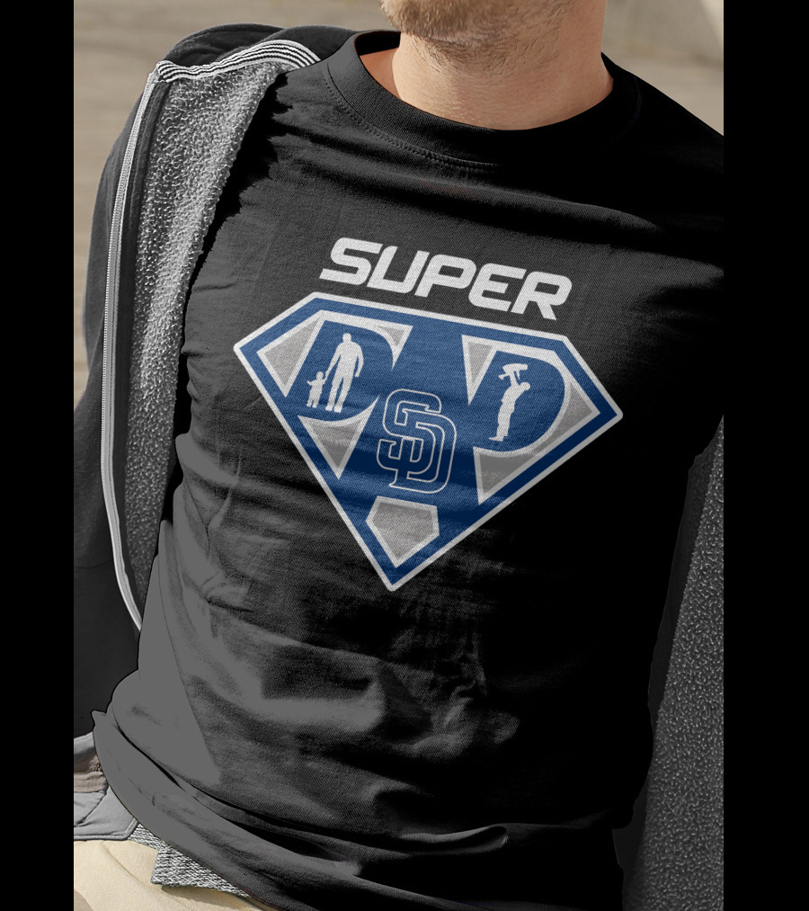 Super San Diego Padres Dad Logo With Iconic Baseball Theme T-Shirt