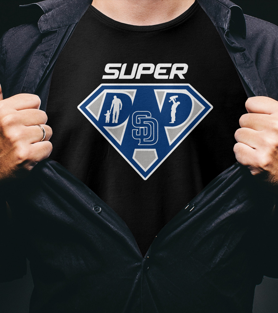 Super San Diego Padres Dad Logo With Iconic Baseball Theme T-Shirt