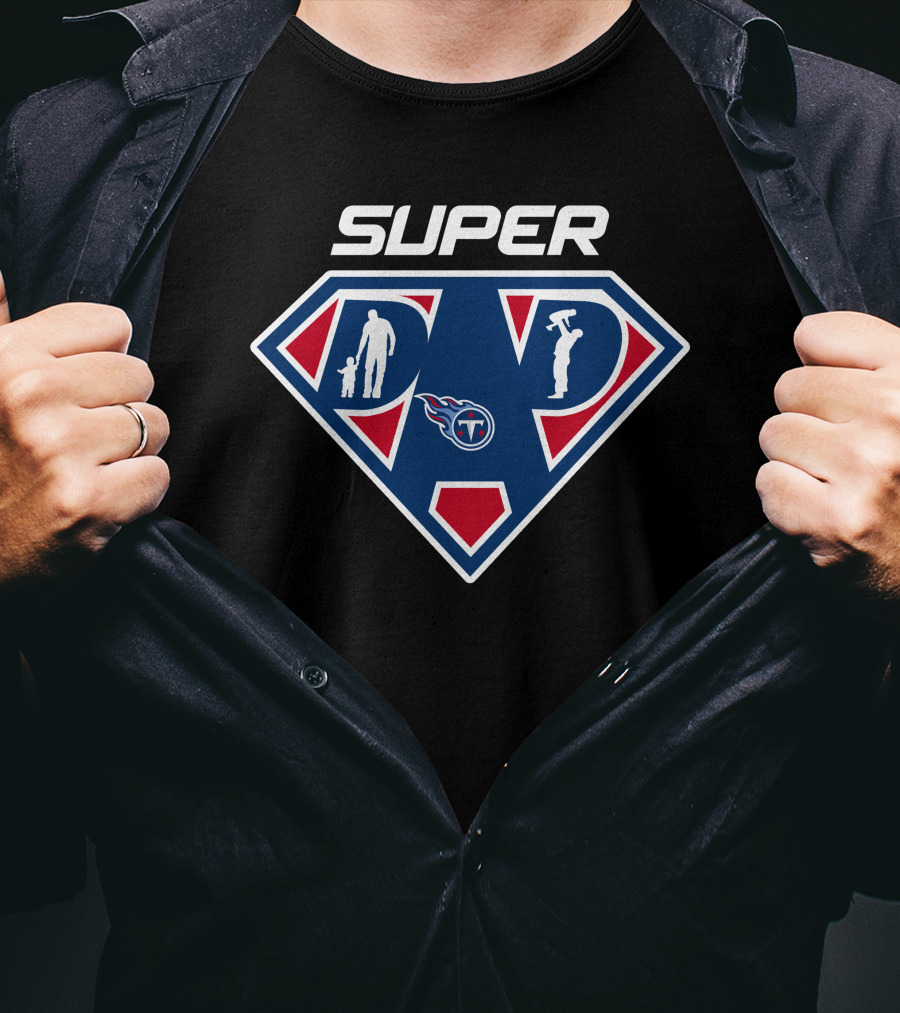 Tennessee Titans Super Dad Superman Shield T-Shirt