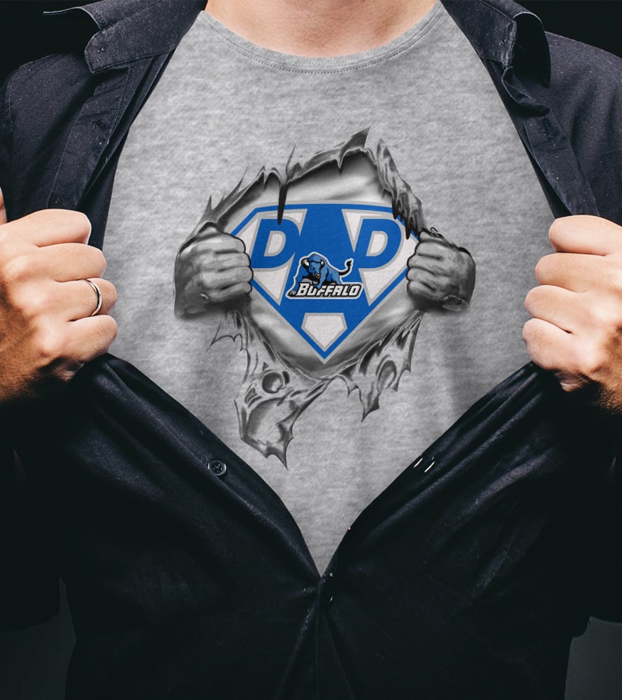 Buffalo Bulls Super Dad 4 With Heroic Shield T-Shirt