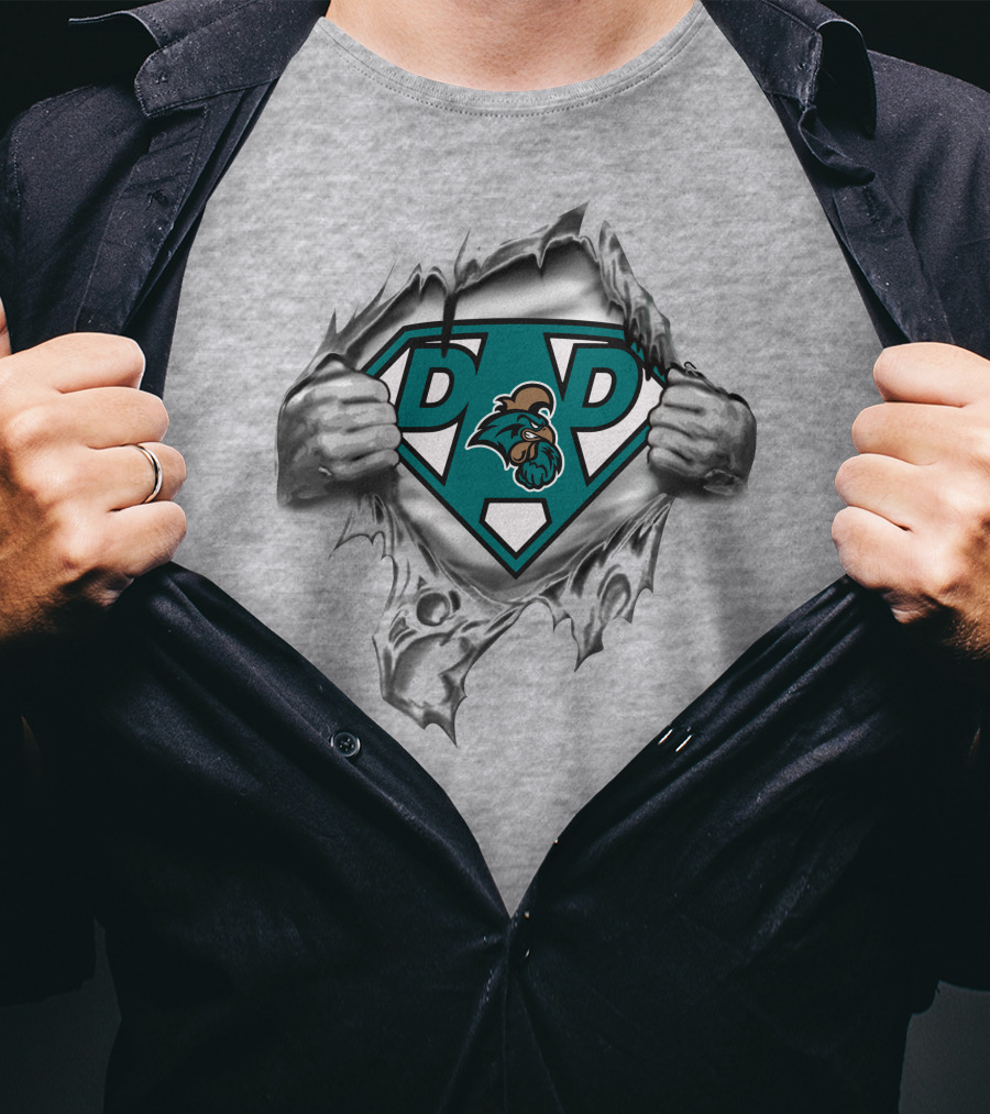 Coastal Carolina Chanticleers Super Dad Tearing Open T-Shirt