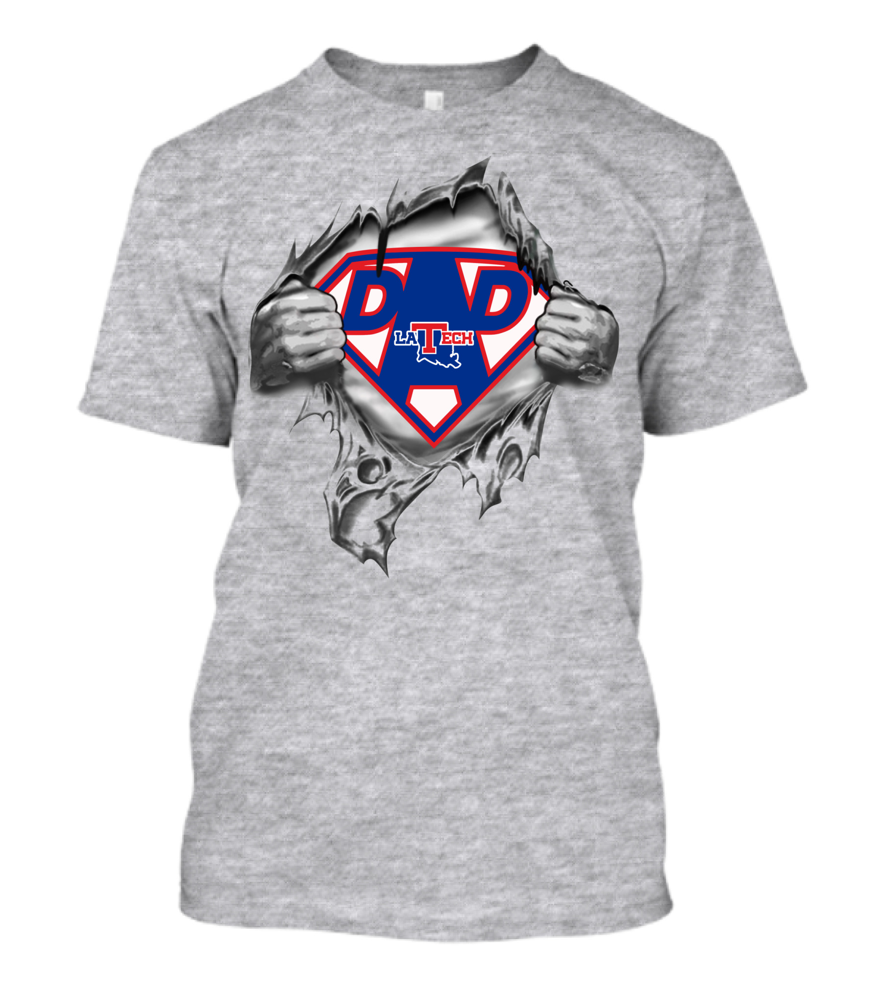 La Tech Bulldogs Super Dad Shield T-Shirt