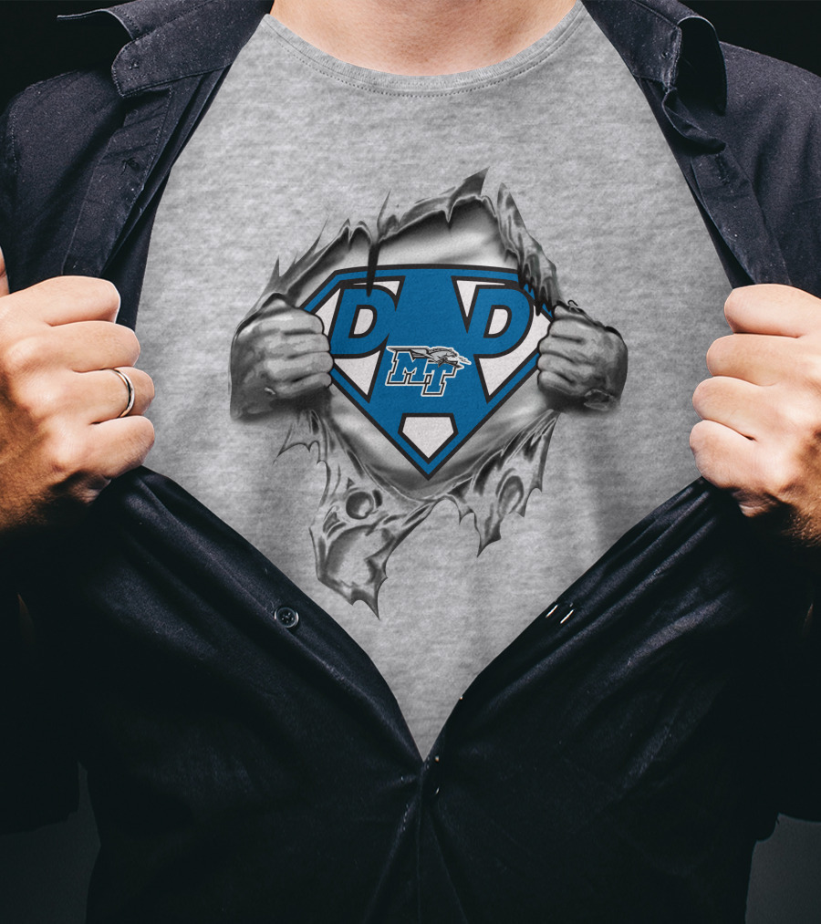 Middle Tennessee Blue Raiders Dad Superhero Rip T-Shirt