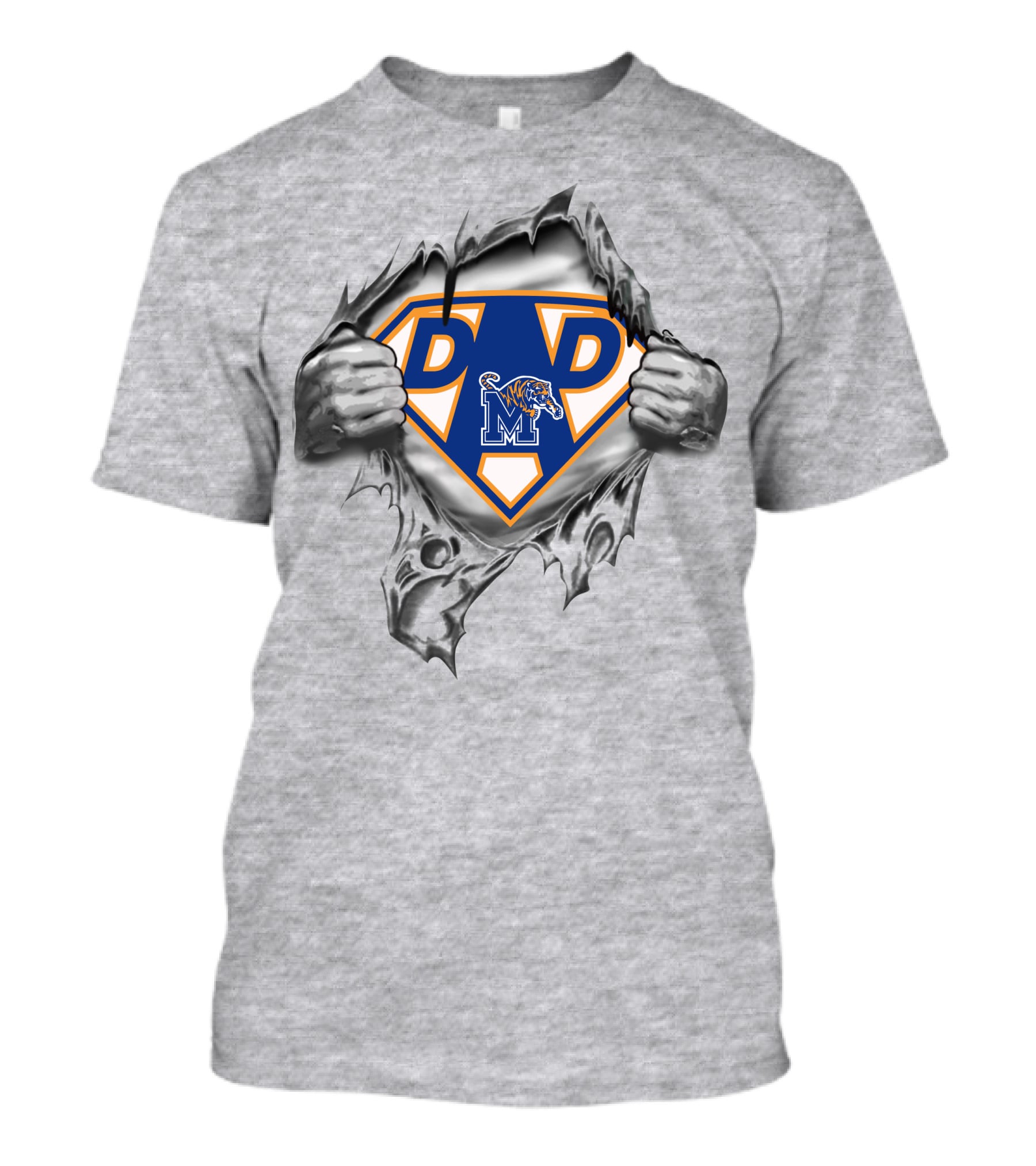 Memphis Tigers Super Dad Heroic Transformation With M T-Shirt