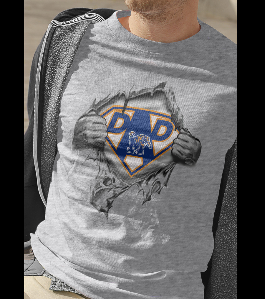 Memphis Tigers Super Dad Heroic Transformation With M T-Shirt