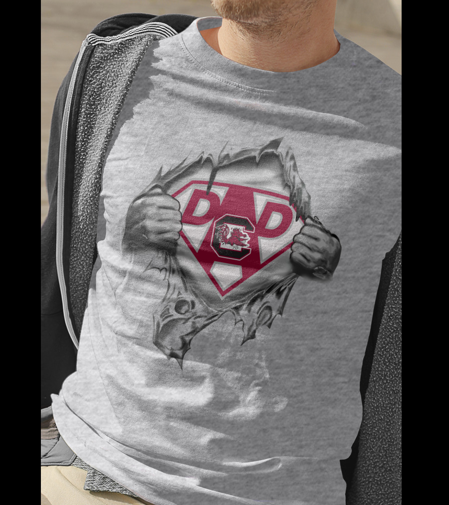 Super Dad South Carolina Gamecocks Emblem Tearing T-Shirt