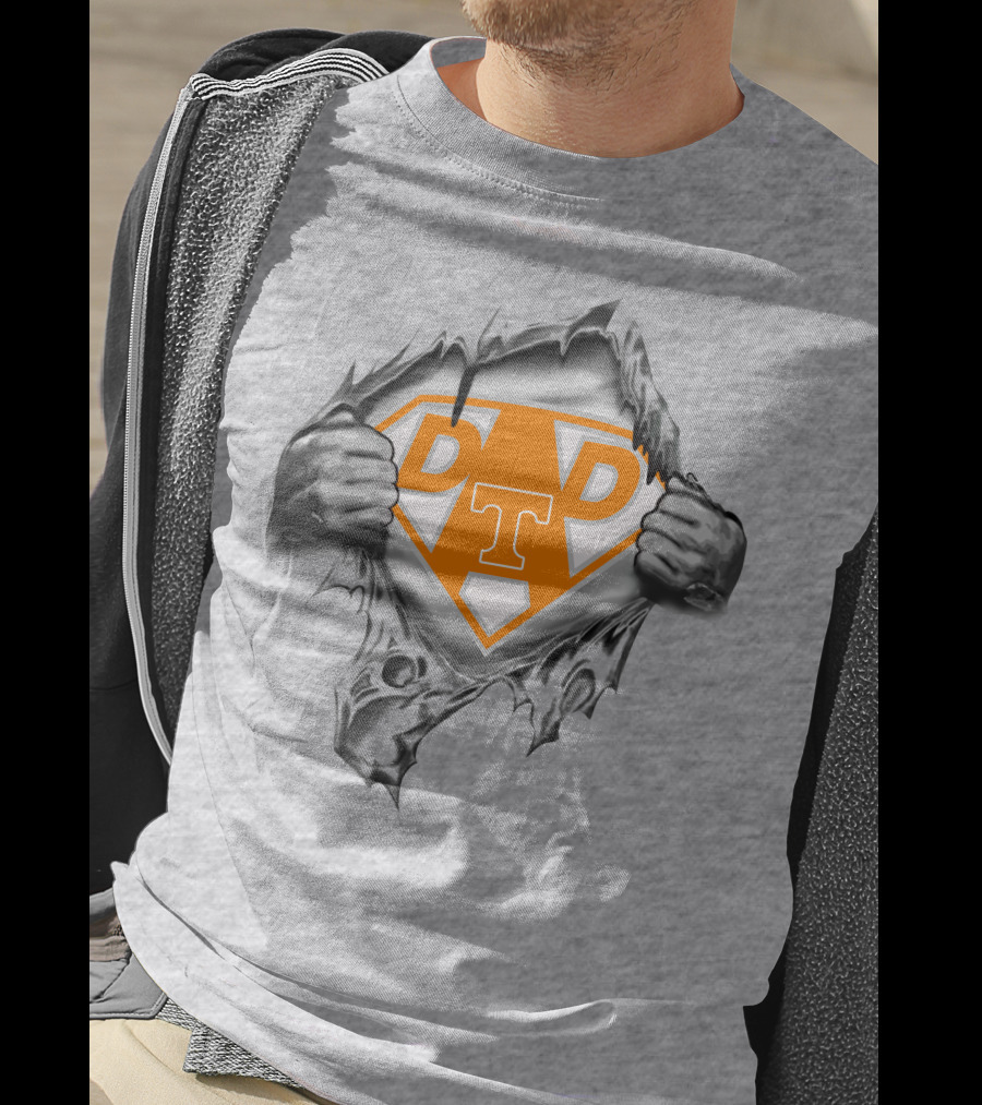 Tennessee Volunteers Dad Superhero Logo Orange T-Shirt