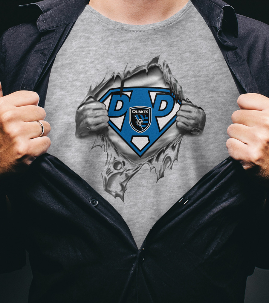 San Jose Earthquakes Super Dad Quakes Logo Shield T-Shirt