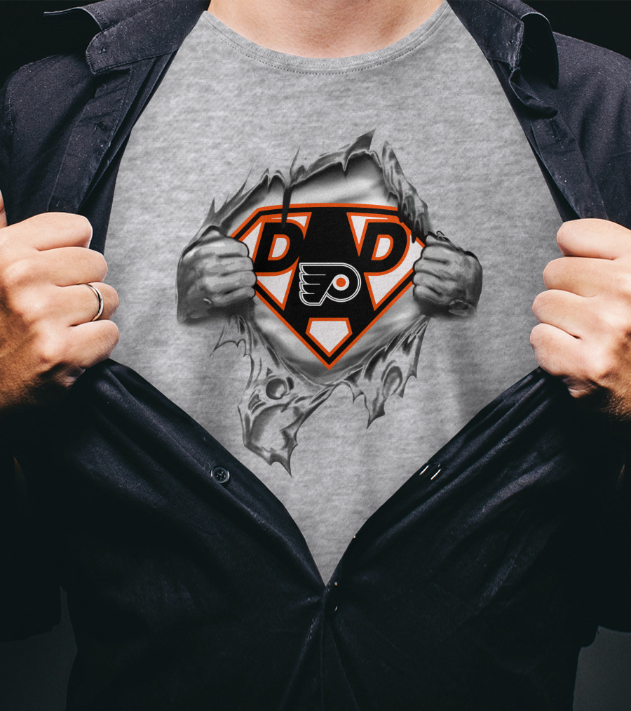 Philadelphia Flyers Super Dad Hero Badge T-Shirt