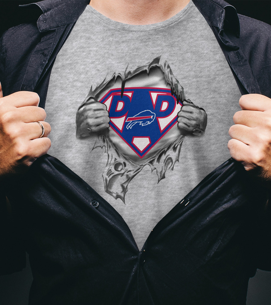 Buffalo Bills Dad Superhero Emblem Rip T-Shirt