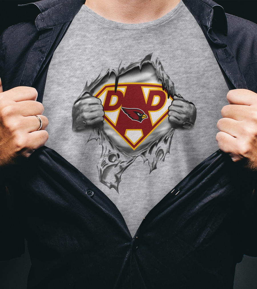 Arizona Cardinals Super Dad Emblem Hero T-Shirt