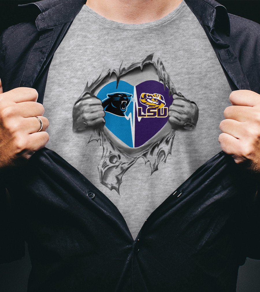 Panthers Lsu Tigers Heart T-Shirt