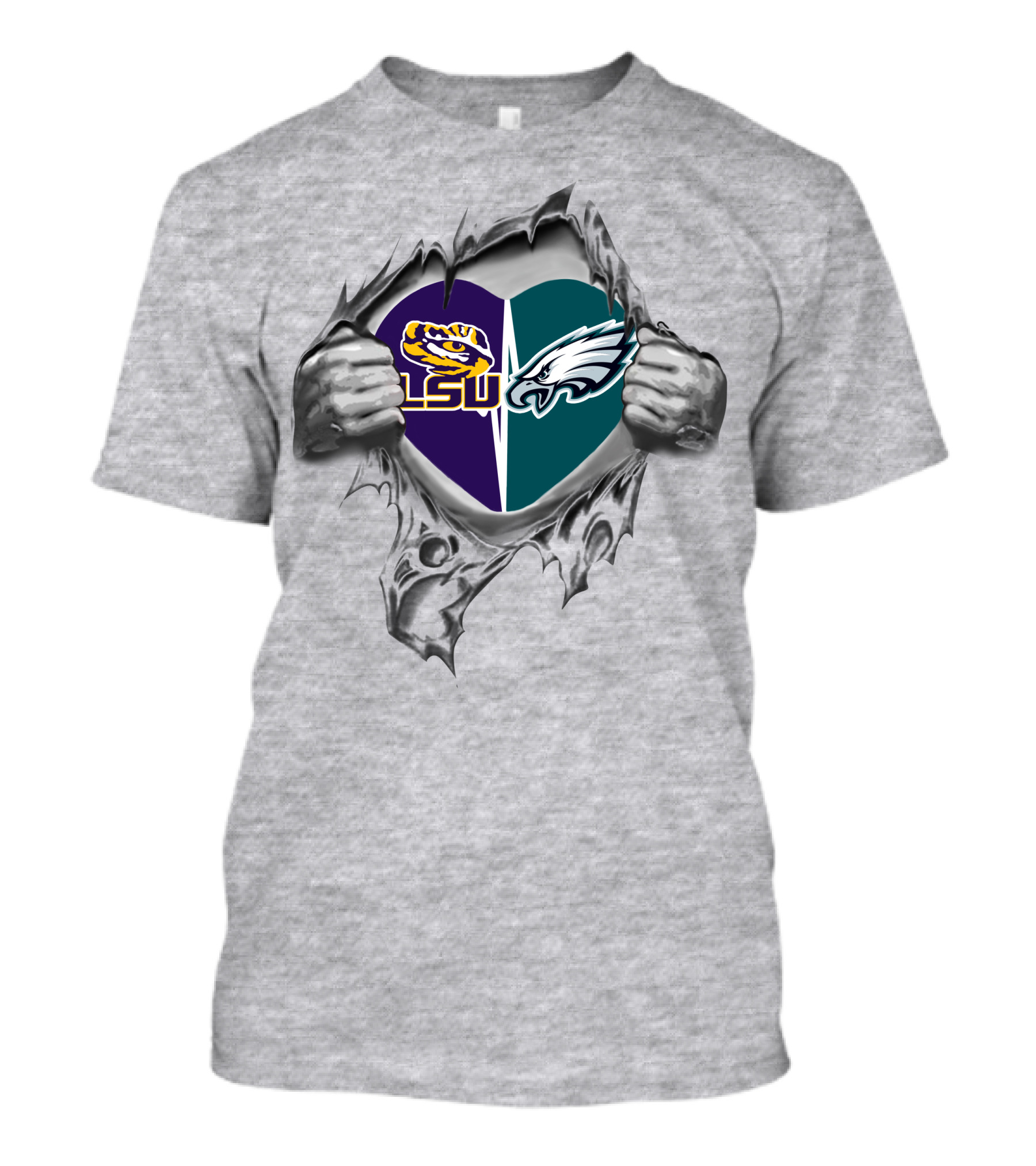 Lsu Tigers Philadelphia Eagles Heart Unbreakable Passion T-Shirt