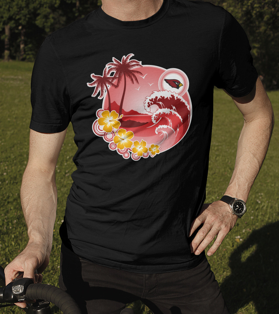 Arizona Cardinals Tropical Holiday Paradise Scene T-Shirt