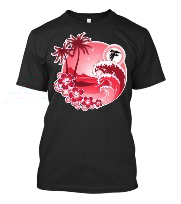 Atlanta Falcons Tropical Holiday Wave Scene T-Shirt