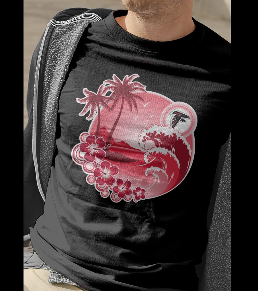 Atlanta Falcons Tropical Holiday Wave Scene T-Shirt