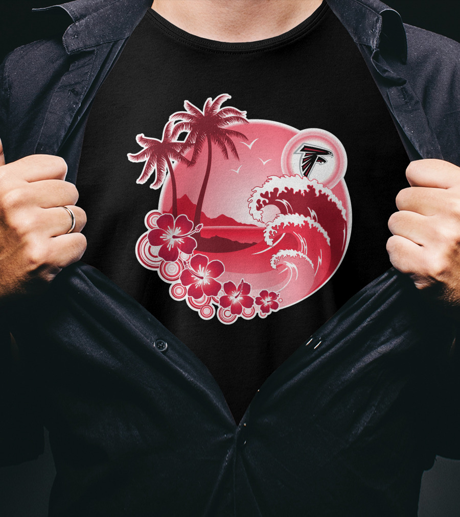 Atlanta Falcons Tropical Holiday Wave Scene T-Shirt