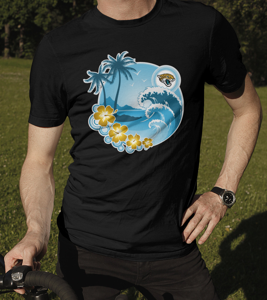 Jacksonville Jaguars Tropical Beach Holiday Wave Scene T-Shirt