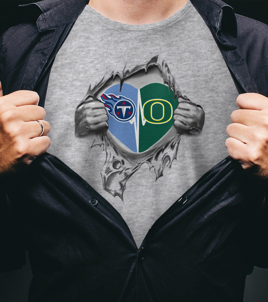 Titans Oregon Ducks Heart T-Shirt